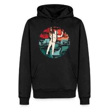 Joueur de fléchettes Jeu de fléchettes Joueur de fléchettes rétro - Sweat à capuche Premium bio Homme - noir - Devant - Nico (187cm)