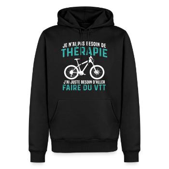 j'ai juste besoin d aller faire du vtt - Sweat à capuche Premium bio Homme - noir - Devant - Nico (187cm)