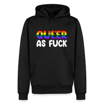 LGBTQ Queer As Fuck CSD Gay Pride - Sweat à capuche Premium bio Homme - noir - Devant - Nico (187cm)