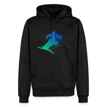 Herren Ski Jumping Slopestyle Freestyle Ski - Männer Premium Bio Hoodie - Schwarz - Vorne - Nico (187cm)