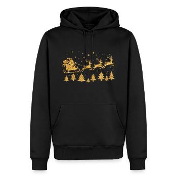 Santa Rentier Schlitten Weihnachtsmann Silhouette - Männer Premium Bio Hoodie - Schwarz - Vorne - Nico (187cm)