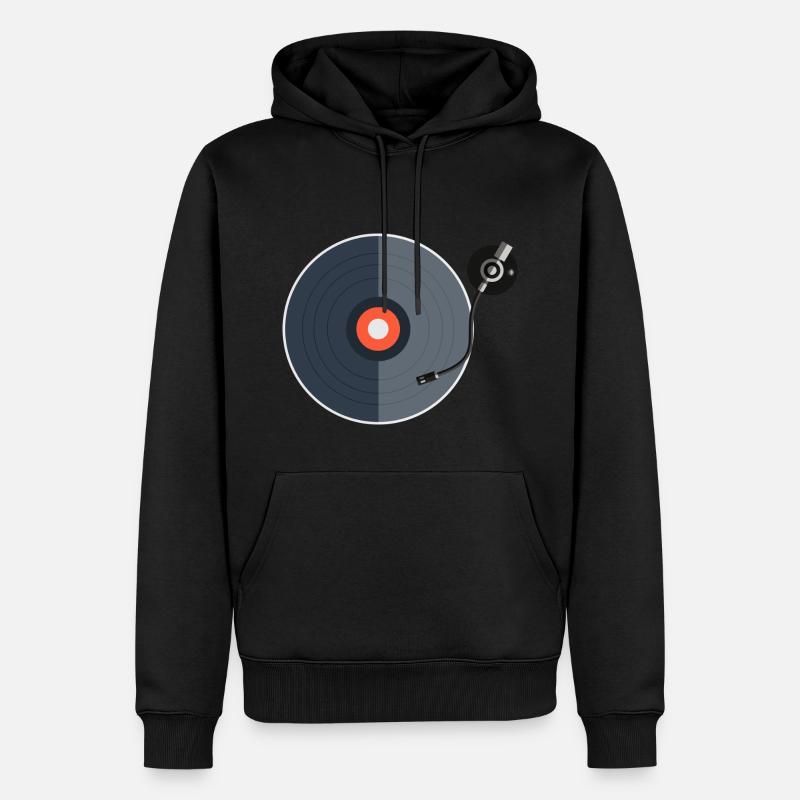 vinyle - Sweat à capuche Premium bio Homme - noir