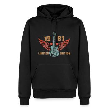 Gitarre Gitarrist Gitarrenspieler 1981 Geburtstag - Männer Premium Bio Hoodie - Schwarz - Vorne - Nico (187cm)
