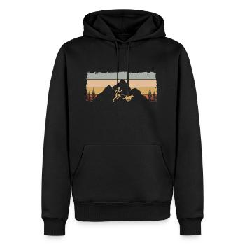 Course de canicross de cross-country avec chien Coureur de Canicross - Sweat à capuche Premium bio Homme - noir - Devant - Nico (187cm)