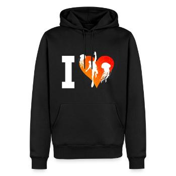 Plongée libre Plongeurs Hommes Plongeurs - Sweat à capuche Premium bio Homme - noir - Devant - Nico (187cm)