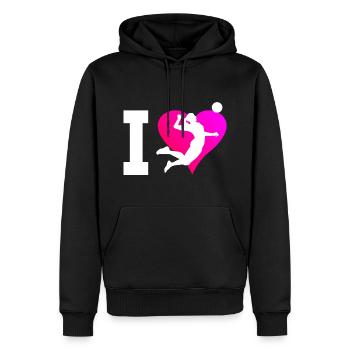Volleyball Volleyballspielen Volleyballer - Männer Premium Bio Hoodie - Schwarz - Vorne - Nico (187cm)