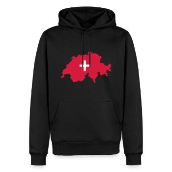 Suisse - Sweat à capuche Premium bio Homme - noir - Devant - Nico (187cm)