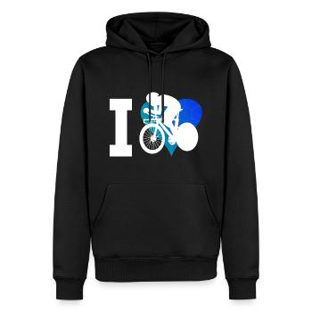 Vélo de route Cyclisme sur route Hommes Vélo de route Cyclisme sur route - Sweat à capuche Premium bio Homme - noir - Devant - Nico (187cm)