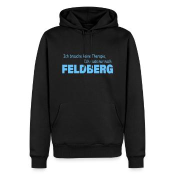 Therapie FELDBERG - Männer Premium Bio Hoodie - Schwarz - Vorne - Nico (187cm)