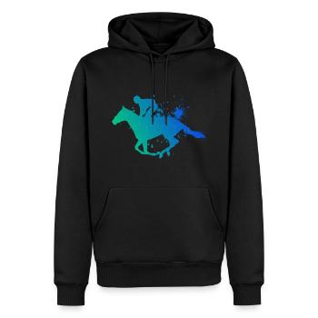 Hunting Horse Riding Ladies Show Jumping - Men’s Premium Organic Hoodie - black - Front - Nico (187cm)