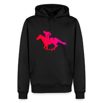 Équitation Équitation Cavaliers Chasse Équitation - Sweat à capuche Premium bio Homme - noir - Devant - Nico (187cm)