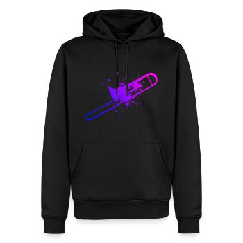 Instrument de cuivre Hommes Femmes Trombonistes - Sweat à capuche Premium bio Homme - noir - Devant - Nico (187cm)