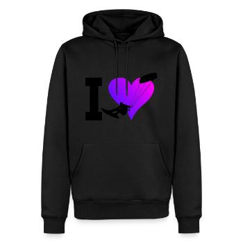 Kite Kiting Women Men Kitesurfing Kitesurfer - Men’s Premium Organic Hoodie - black - Front - Nico (187cm)