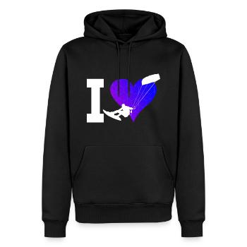 Kitesurf Kitesurf Kitesurfer Kitesurf Hommes - Sweat à capuche Premium bio Homme - noir - Devant - Nico (187cm)