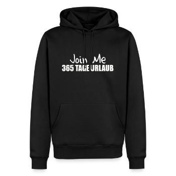 365 TAGE URLAUB - Männer Premium Bio Hoodie - Schwarz - Vorne - Nico (187cm)