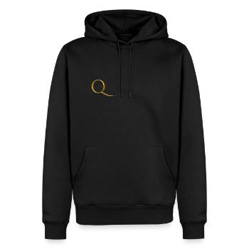 Initial letter Q - Men’s Premium Organic Hoodie - black - Front - Nico (187cm)