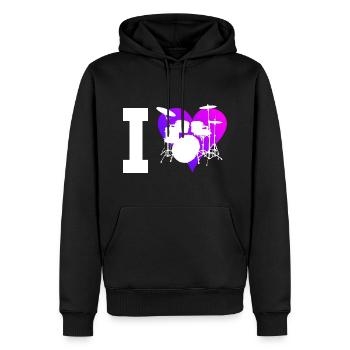 Percussionniste Batteur Femmes Tambours Hommes - Sweat à capuche Premium bio Homme - noir - Devant - Nico (187cm)