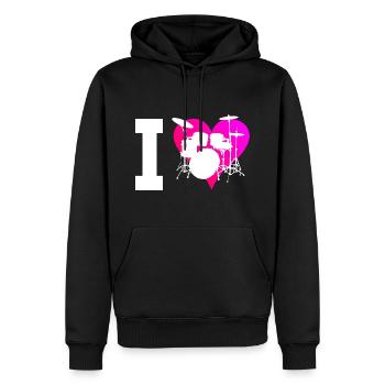 Drum Kit Men Women Percussionist Drummer - Men’s Premium Organic Hoodie - black - Front - Nico (187cm)