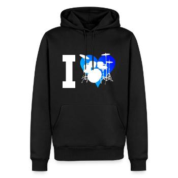 Percussionist Drum Kit Drummer - Men’s Premium Organic Hoodie - black - Front - Nico (187cm)