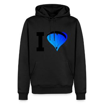 Paragleiter Paragleiten Herren Paraglider - Männer Premium Bio Hoodie - Schwarz - Vorne - Nico (187cm)