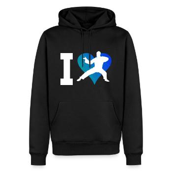 Herren Kung Fu Kungfu Damen Kampfsport Wushu - Männer Premium Bio Hoodie - Schwarz - Vorne - Nico (187cm)