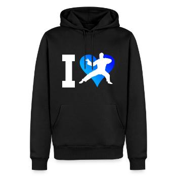 Kung Fu Kungfu Femmes Arts Martiaux Hommes Wushu - Sweat à capuche Premium bio Homme - noir - Devant - Nico (187cm)