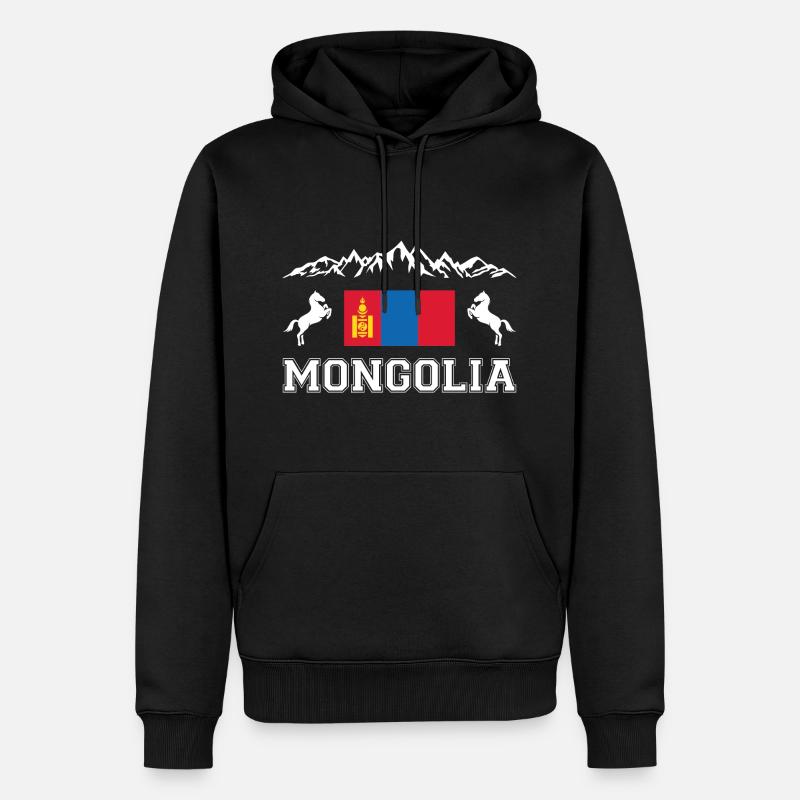 Mongolei - Männer Premium Bio Hoodie - Schwarz