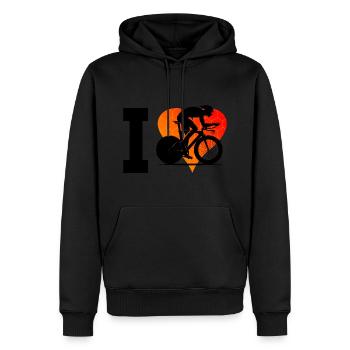 Vélo de route Vélo de route Vélo de route Vélo de route pour femmes - Sweat à capuche Premium bio Homme - noir - Devant - Nico (187cm)