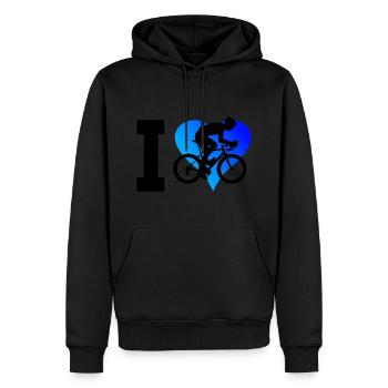 Vélo de route Vélo de route Vélo de route Hommes Vélo de route - Sweat à capuche Premium bio Homme - noir - Devant - Nico (187cm)