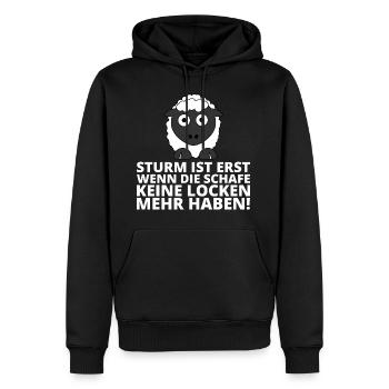 Sturm Schafe keine Locken Friesen Sprichwort - Männer Premium Bio Hoodie - Schwarz - Vorne - Nico (187cm)