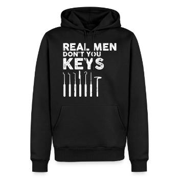Hommes Schlosdienst Technicien de verrouillage Conception - Sweat à capuche Premium bio Homme - noir - Devant - Nico (187cm)