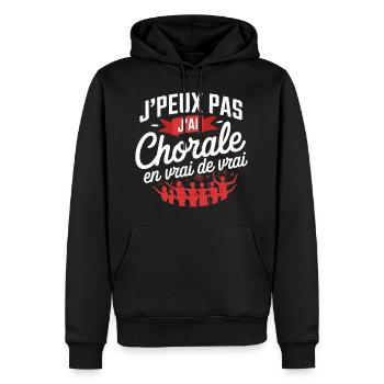 I can't I have Chorale En vrie de vrai - Männer Premium Bio Hoodie - Schwarz - Vorne - Nico (187cm)