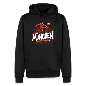 München Fußball Fan - Männer Premium Bio Hoodie - Schwarz - Vorne - Nico (187cm)