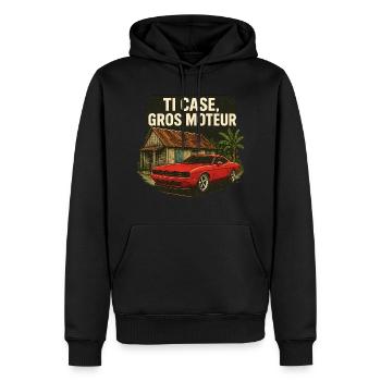 Ti Case Großer Motor - Männer Premium Bio Hoodie - Schwarz - Vorne - Nico (187cm)