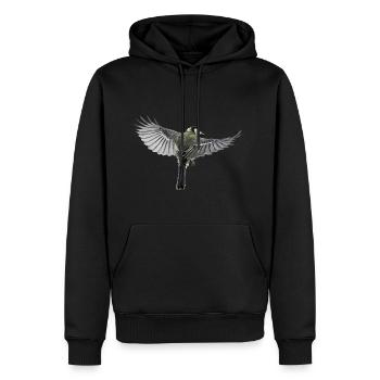oiseau - Sweat à capuche Premium bio Homme - noir - Devant - Nico (187cm)