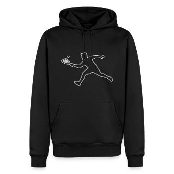 Pickleball Racquetball Pickleball Pickleball Femme - Sweat à capuche Premium bio Homme - noir - Devant - Nico (187cm)