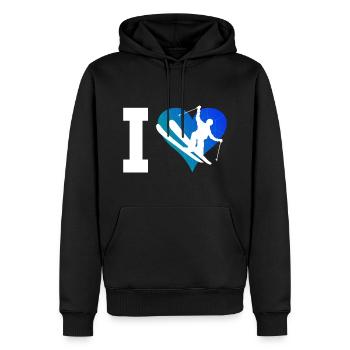 Ski acrobatique Saut à ski Femmes Slopestyle hommes - Sweat à capuche Premium bio Homme - noir - Devant - Nico (187cm)