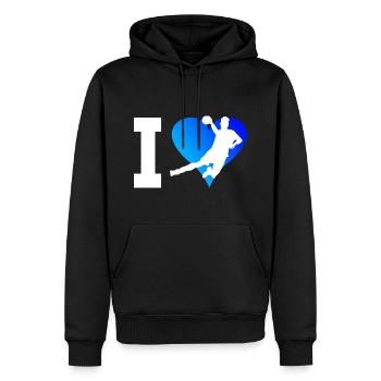 Handballspielen Damen Handballspieler Handballer - Männer Premium Bio Hoodie - Schwarz - Vorne - Nico (187cm)