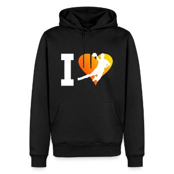 Handballer Damen Handballspielen Handballspieler - Männer Premium Bio Hoodie - Schwarz - Vorne - Nico (187cm)