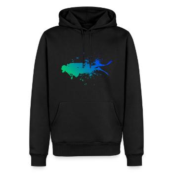 Plongée Hommes Plongeur Plongeur Plongeur - Sweat à capuche Premium bio Homme - noir - Devant - Nico (187cm)