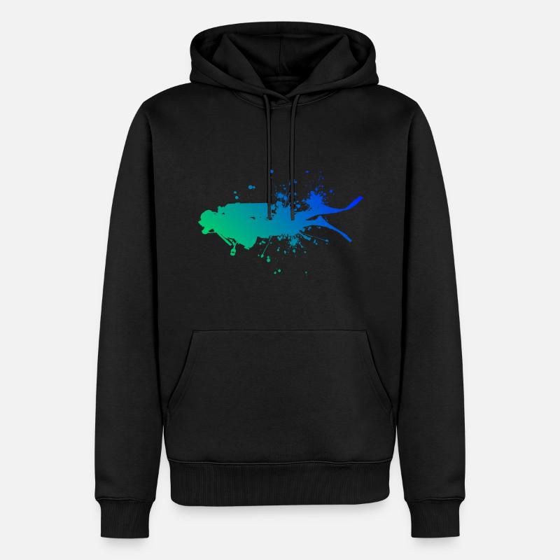 Plongée Hommes Plongeur Plongeur Plongeur - Sweat à capuche Premium bio Homme - noir