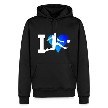 Herren Fussballer Fussballspieler Fussball - Männer Premium Bio Hoodie - Schwarz - Vorne - Nico (187cm)