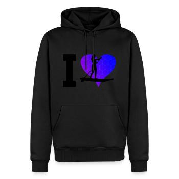 Stand up Paddle Femme Hommes Stand up Paddle - Sweat à capuche Premium bio Homme - noir - Devant - Nico (187cm)