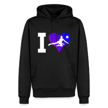 Volleyball Volleyball Masculin Femmes - Sweat à capuche Premium bio Homme - noir - Devant - Nico (187cm)