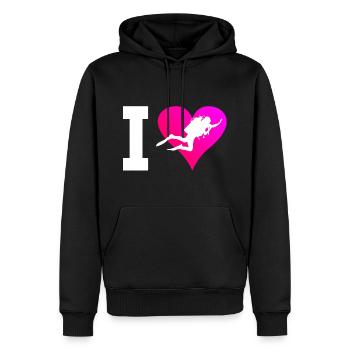 Taucher Diver Tauchen Free Dive Diving - Men’s Premium Organic Hoodie - black - Front - Nico (187cm)