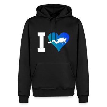 Free Dive Scuba Diver Taucher Diver Tauchen - Männer Premium Bio Hoodie - Schwarz - Vorne - Nico (187cm)