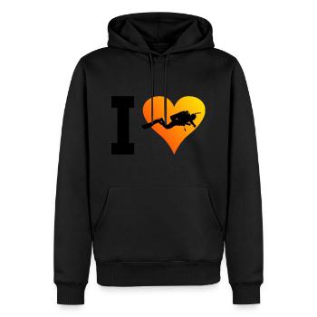 Plongée Femmes Plongée Plongée Plongée Plongeuse Plongeuse - Sweat à capuche Premium bio Homme - noir - Devant - Nico (187cm)