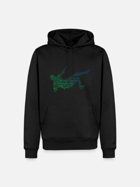 Boulder Damen Bouldern Kletterer Herren - Männer Premium Bio Hoodie - Schwarz