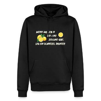 Zitrone - Männer Premium Bio Hoodie - Schwarz - Vorne - Nico (187cm)