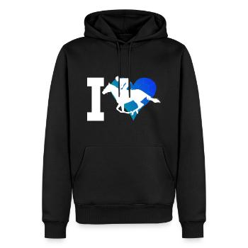 Rennreiten Horse Riding Jagdreiten Reiten - Männer Premium Bio Hoodie - Schwarz - Vorne - Nico (187cm)